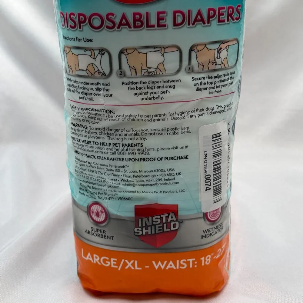 Simple Solution Disposable Dog Diapers L/XL 30 Count 18